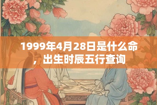 1999年4月28日是什么命,出生时辰五行查询 1999年4月28日是什么命,出生时辰五行查询