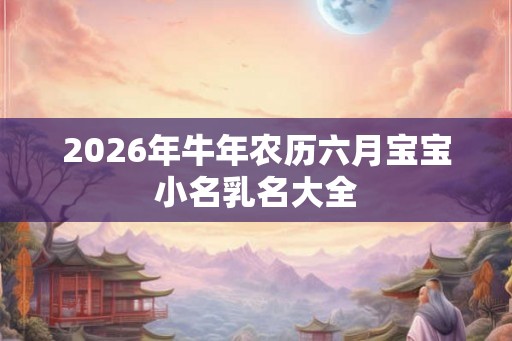 2026年牛年农历六月宝宝小名乳名大全 2026年牛年农历六月宝宝小名乳名大全