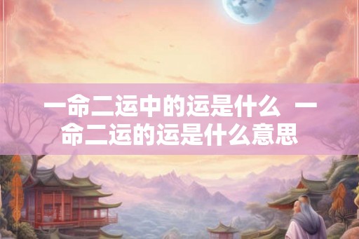 一命二运中的运是什么  一命二运的运是什么意思