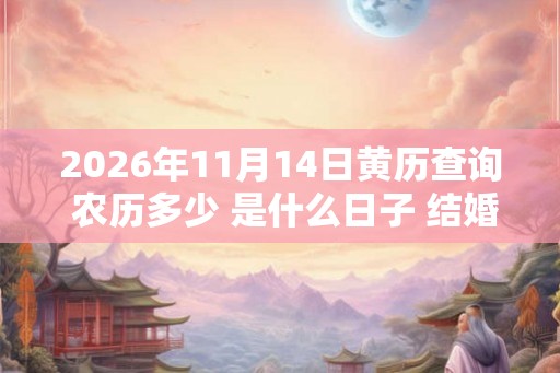 2026年11月14日黄历查询 农历多少 是什么日子 结婚吉时