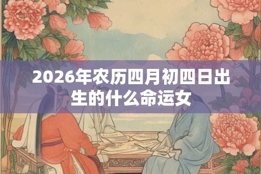 2026年农历四月初四日出生的什么命运女