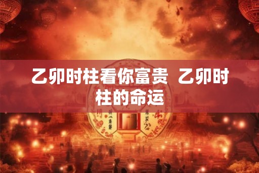 乙卯时柱看你富贵  乙卯时柱的命运