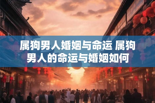 属狗男人婚姻与命运 属狗男人的命运与婚姻如何