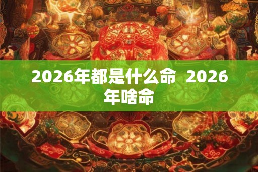 2026年都是什么命  2026年啥命