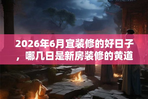 2026年6月宜装修的好日子，哪几日是新房装修的黄道吉日