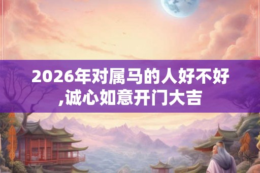 2026年对属马的人好不好,诚心如意开门大吉