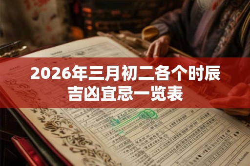 2026年三月初二各个时辰吉凶宜忌一览表