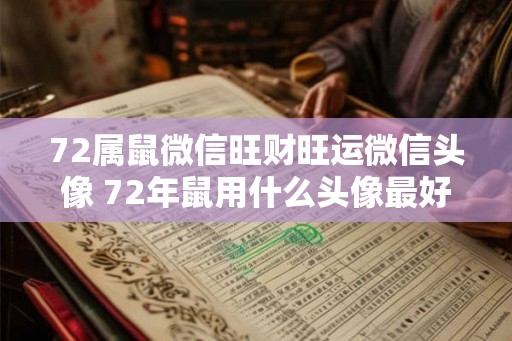 72属鼠微信旺财旺运微信头像 72年鼠用什么头像最好
