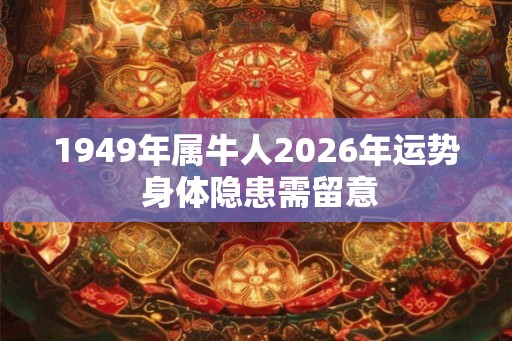 1949年属牛人2026年运势 身体隐患需留意 1949年属牛人2026年运势 身体隐患需留意
