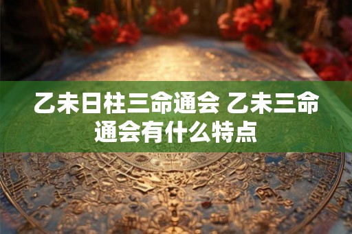 乙未日柱三命通会 乙未三命通会有什么特点