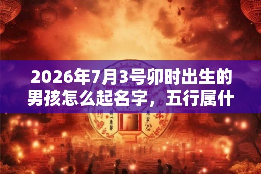2026年7月3号卯时出生的男孩怎么起名字，五行属什么
