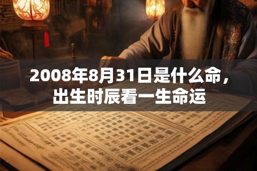 2008年8月31日是什么命,出生时辰看一生命运 2008年8月31日是什么命,出生时辰看一生命运