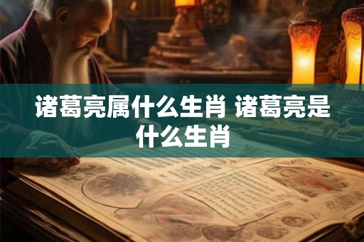 诸葛亮属什么生肖 诸葛亮是什么生肖