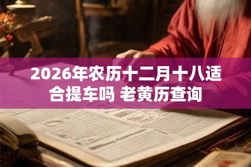 2026年农历十二月十八适合提车吗 老黄历查询