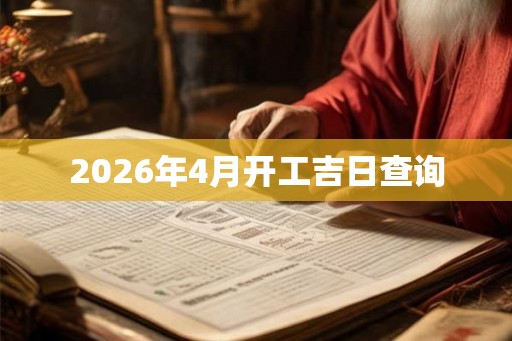 2026年4月开工吉日查询
