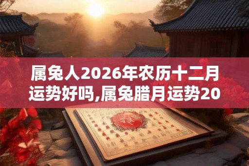 属兔人2026年农历十二月运势好吗,属兔腊月运势2026 属兔人2026年农历十二月运势好吗,属兔腊月运势2026