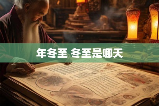 年冬至 冬至是哪天