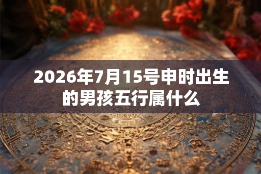 2026年7月15号申时出生的男孩五行属什么