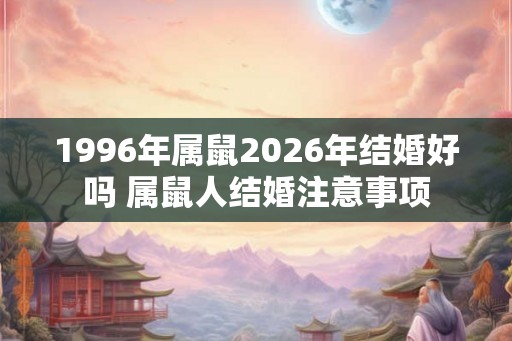1996年属鼠2026年结婚好吗 属鼠人结婚注意事项