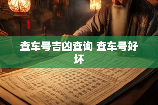 查车号吉凶查询 查车号好坏
