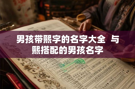 男孩带熙字的名字大全  与熙搭配的男孩名字