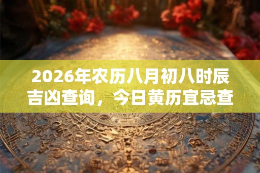 2026年农历八月初八时辰吉凶查询，今日黄历宜忌查询