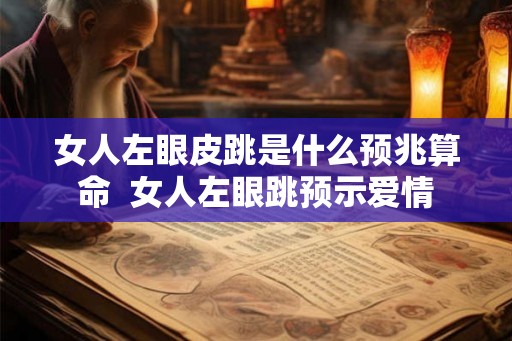 女人左眼皮跳是什么预兆算命  女人左眼跳预示爱情