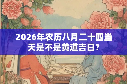 2026年农历八月二十四当天是不是黄道吉日? 2026年农历八月二十四当天是不是黄道吉日?