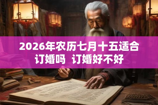 2026年农历七月十五适合订婚吗  订婚好不好