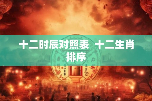 十二时辰对照表  十二生肖排序