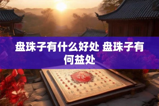 盘珠子有什么好处 盘珠子有何益处