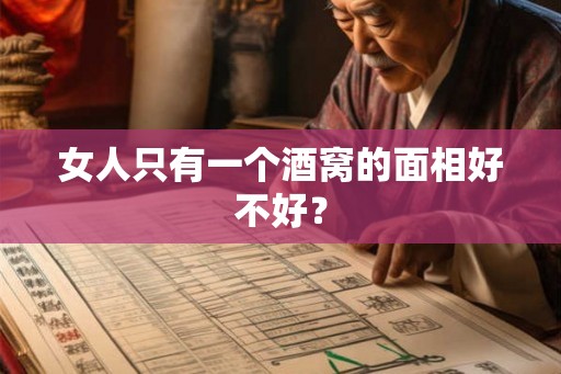 女人只有一个酒窝的面相好不好？