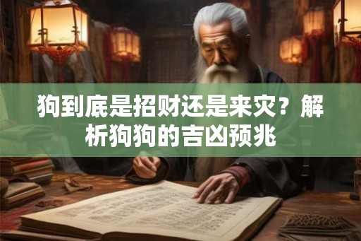 狗到底是招财还是来灾?解析狗狗的吉凶预兆 狗到底是招财还是来灾?解析狗狗的吉凶预兆
