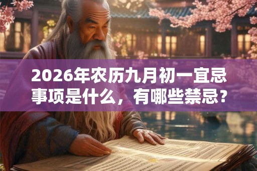 2026年农历九月初一宜忌事项是什么,有哪些禁忌? 2026年农历九月初一宜忌事项是什么,有哪些禁忌?
