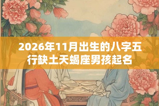 2026年11月出生的八字五行缺土天蝎座男孩起名