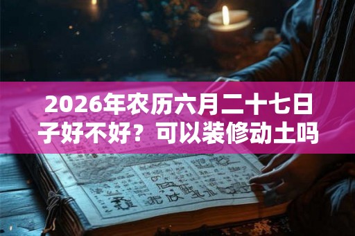 2026年农历六月二十七日子好不好？可以装修动土吗？