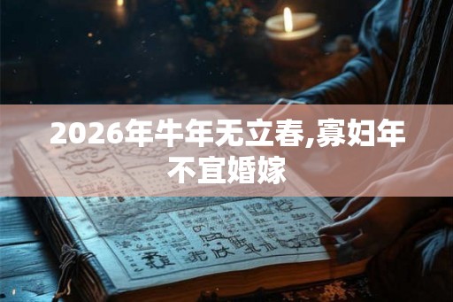 2026年牛年无立春,寡妇年不宜婚嫁