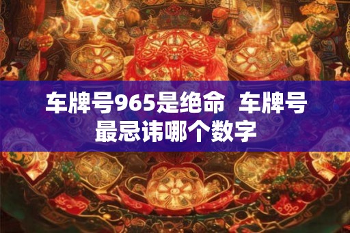 车牌号965是绝命  车牌号最忌讳哪个数字
