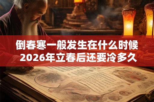 倒春寒一般发生在什么时候 2026年立春后还要冷多久