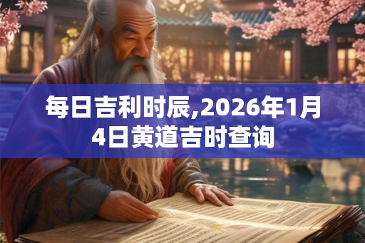 每日吉利时辰,2026年1月4日黄道吉时查询