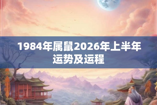 1984年属鼠2026年上半年运势及运程