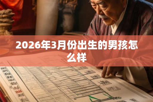 2026年3月份出生的男孩怎么样