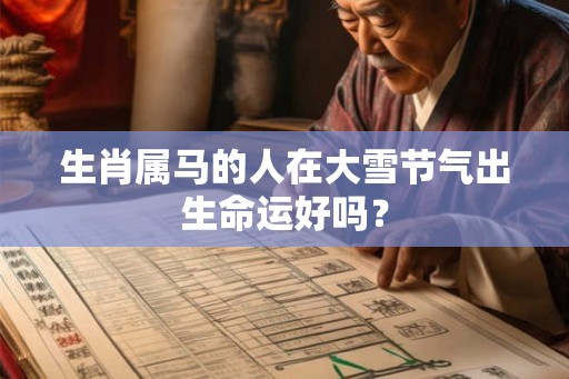 生肖属马的人在大雪节气出生命运好吗？