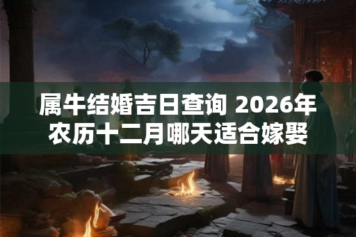 属牛结婚吉日查询 2026年农历十二月哪天适合嫁娶
