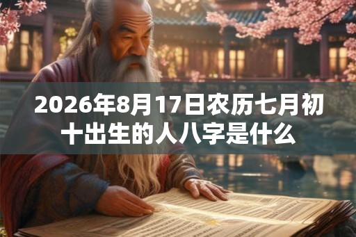 2026年8月17日农历七月初十出生的人八字是什么