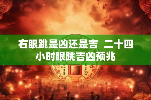 右眼跳是凶还是吉  二十四小时眼跳吉凶预兆