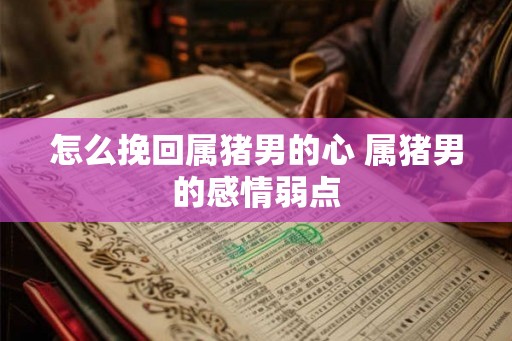 怎么挽回属猪男的心 属猪男的感情弱点