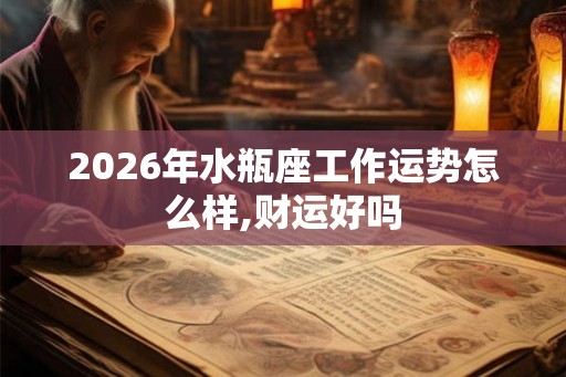 2026年水瓶座工作运势怎么样,财运好吗