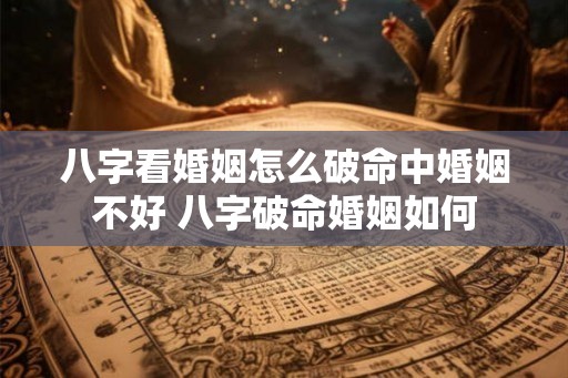 八字看婚姻怎么破命中婚姻不好 八字破命婚姻如何
