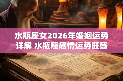 水瓶座女2026年婚姻运势详解 水瓶座感情运势旺盛吗